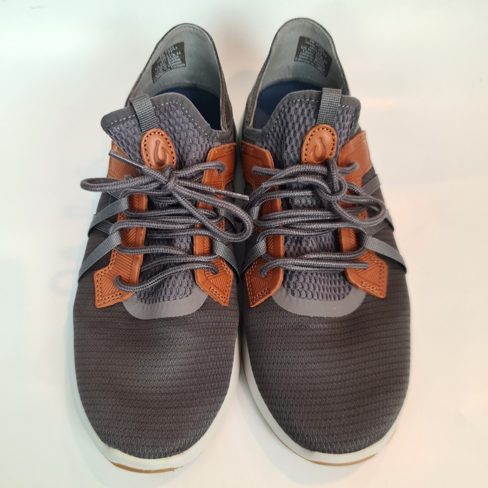 OluKai Mio Li Mens Charcoal Gray Mesh Boat Shoes Sneakers 11 Drop in Heel EUC - Picture 3 of 11